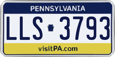 PA license plate LLS3793