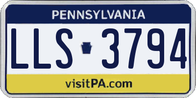 PA license plate LLS3794