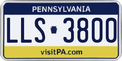 PA license plate LLS3800