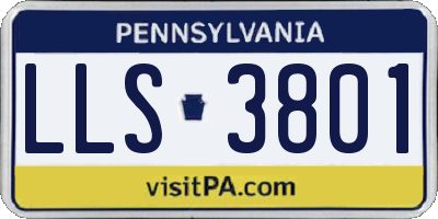 PA license plate LLS3801