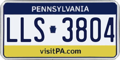 PA license plate LLS3804