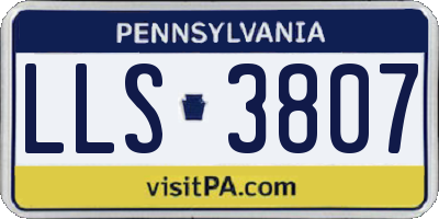 PA license plate LLS3807