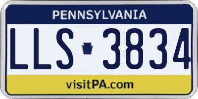 PA license plate LLS3834