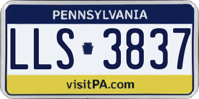 PA license plate LLS3837