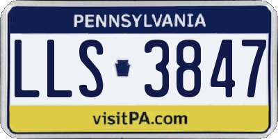 PA license plate LLS3847