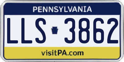 PA license plate LLS3862