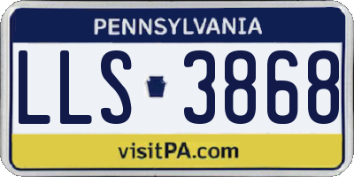 PA license plate LLS3868