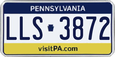 PA license plate LLS3872