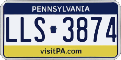 PA license plate LLS3874