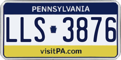 PA license plate LLS3876