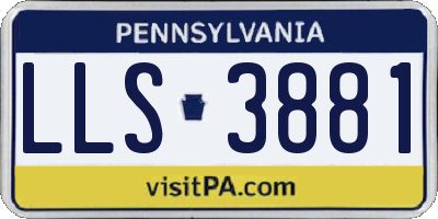PA license plate LLS3881