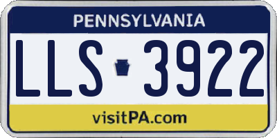 PA license plate LLS3922
