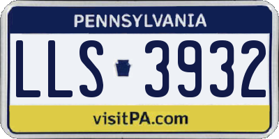 PA license plate LLS3932