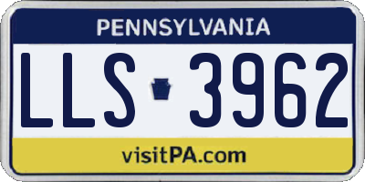 PA license plate LLS3962