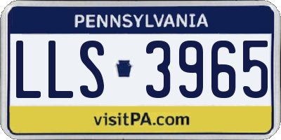 PA license plate LLS3965