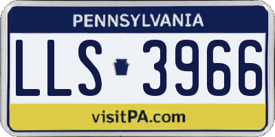 PA license plate LLS3966