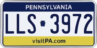 PA license plate LLS3972
