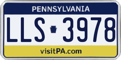PA license plate LLS3978