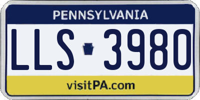 PA license plate LLS3980