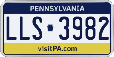 PA license plate LLS3982