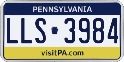 PA license plate LLS3984