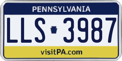 PA license plate LLS3987