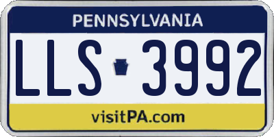 PA license plate LLS3992