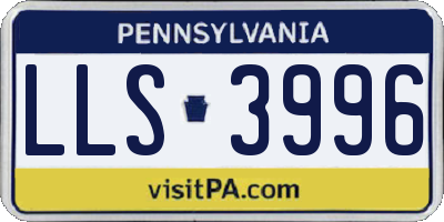 PA license plate LLS3996