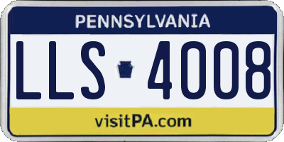PA license plate LLS4008