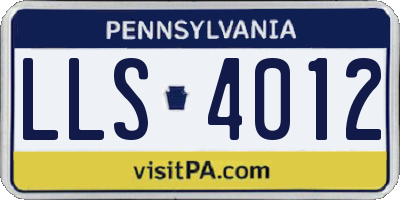 PA license plate LLS4012