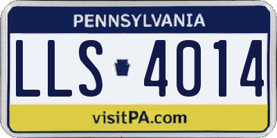 PA license plate LLS4014