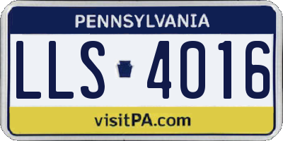 PA license plate LLS4016