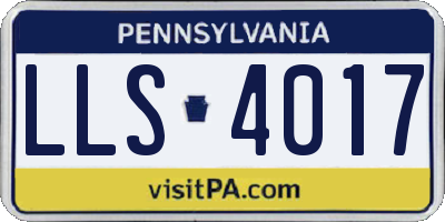PA license plate LLS4017