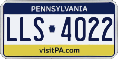 PA license plate LLS4022