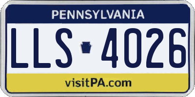PA license plate LLS4026