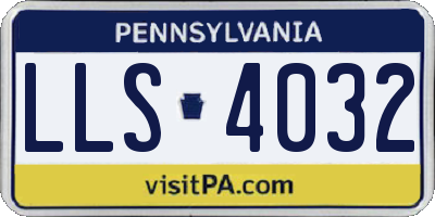 PA license plate LLS4032