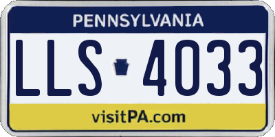 PA license plate LLS4033