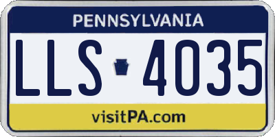 PA license plate LLS4035
