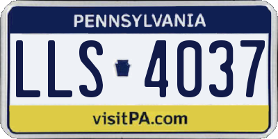 PA license plate LLS4037