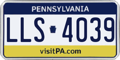 PA license plate LLS4039