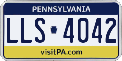 PA license plate LLS4042