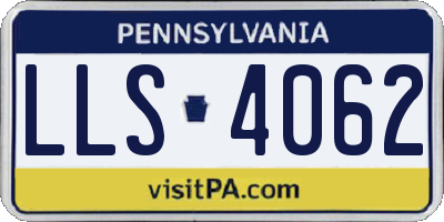 PA license plate LLS4062