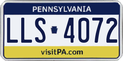 PA license plate LLS4072