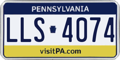 PA license plate LLS4074