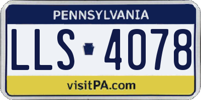 PA license plate LLS4078