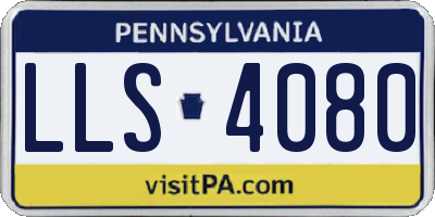 PA license plate LLS4080