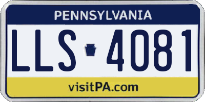 PA license plate LLS4081