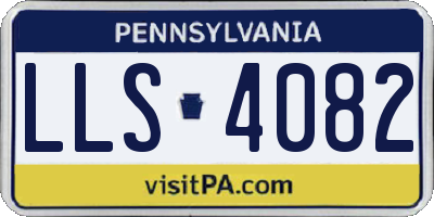 PA license plate LLS4082
