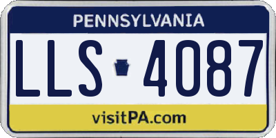 PA license plate LLS4087