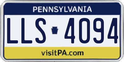 PA license plate LLS4094